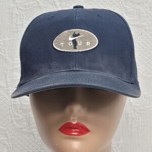 Vintage Nike Golf Colorblock Green Blue Sports Hat Tiger Woods Just Do it